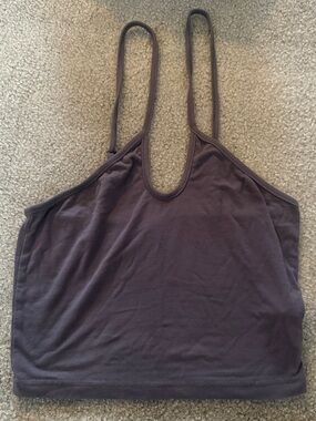 SHEIN Dark Charcoal Double-Strap Cropped Camisole